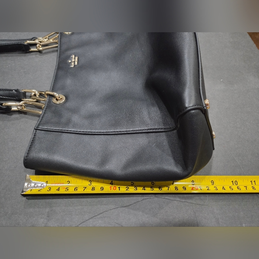 kate spade New York Black Leather Shoulder Bag with Gold Hardware - Picture 7 of 9